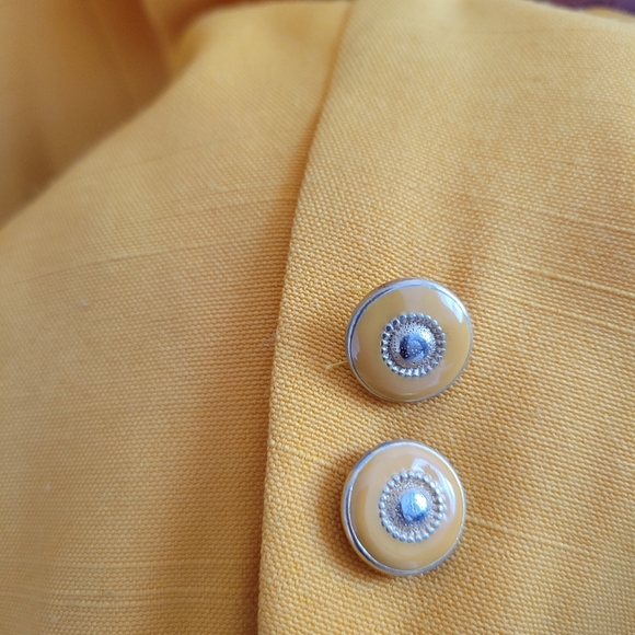 Vintage Oleg Cassini Suit Jacket / Goldenrod / Oversized / Tagged Size 16 - Picture 6 of 8